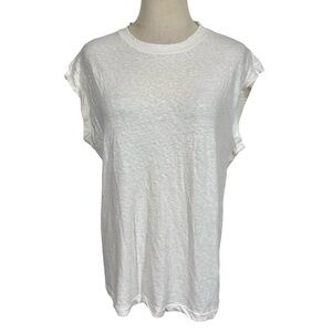 Simon Miller Kechi Tank Top Muscle Tee Off White Slub Pill Cotton Sz:4/XL